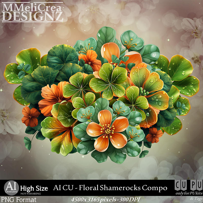 (image for) AI - CU Floral Shamerocks Compo (CU4PU/PNG)